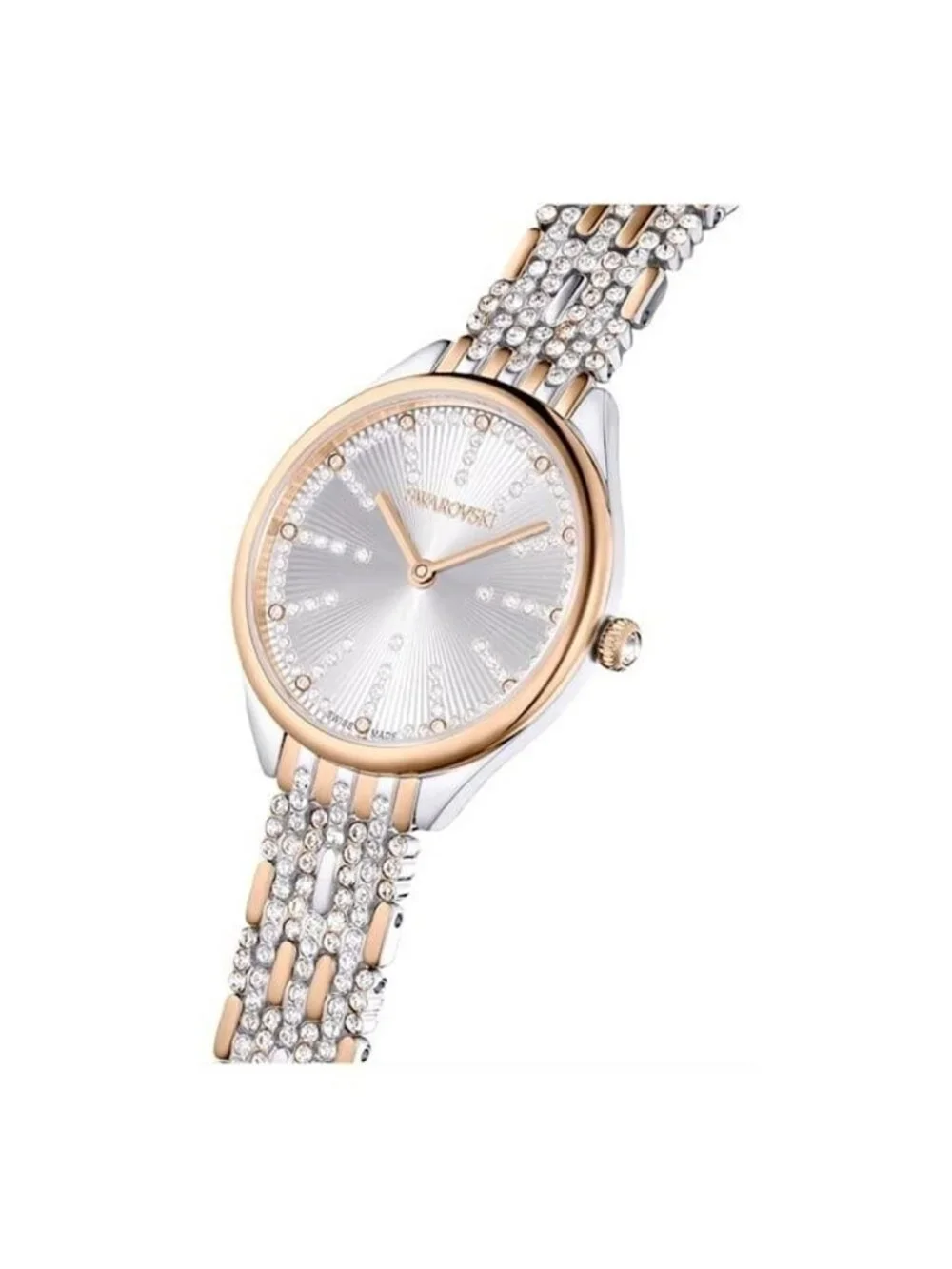 NWT Swarovski Attract Quartz Crystal Silver Dial Ladies Watch